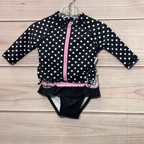 Swim Zip Girls Rashguard Size: 02